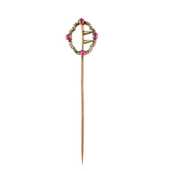 



RUBY AND DIAMOND PIN IN GOLD AND SILVER 