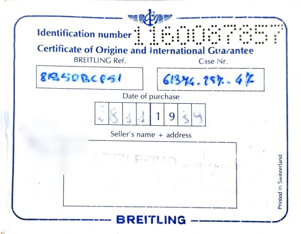 BREITLING CHRONOMAT REF. 81.950 ANNO 1989