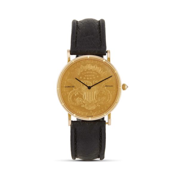 CORUM 20$ DOLLARS COIN-SHAPED WATCH IN YELLOW GOLD