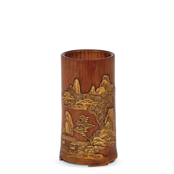 A BAMBOO BRUSH HOLDER, CHINA, QING DYNASTY, 19TH CENTURY