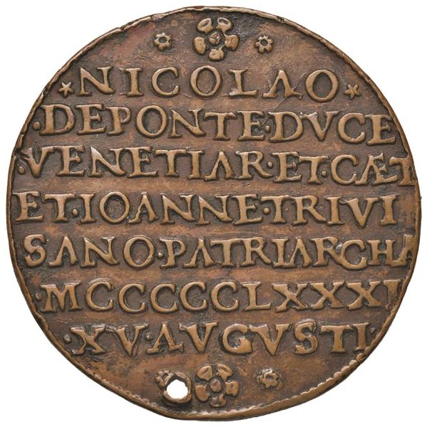      VENEZIA. NICOL&Ograve; DA PONTE (1578-1585). CHIESA DI S. GIORGIO MAGGIORE IN VENEZIA. MEDAGLIA 1581 