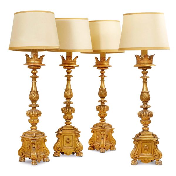 



FOUR TUSCAN TORCHES, 18TH CENTURY