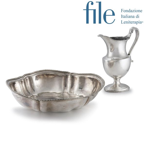 A SILVER EWER WITH BASIN, VENICE, 19TH CENTURY