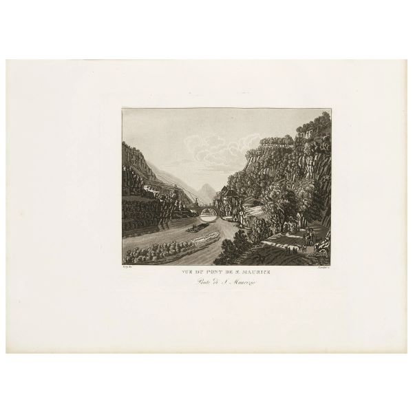 A scarce and a finely illustrated description of the rute over the Simplon Pass 