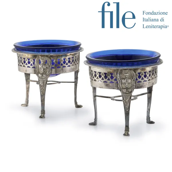 COPPIA SI SALIERE, BOLOGNA, PRIMA METÀ SECOLO XIX, ARGENTIERE GAETANO BETTOLI