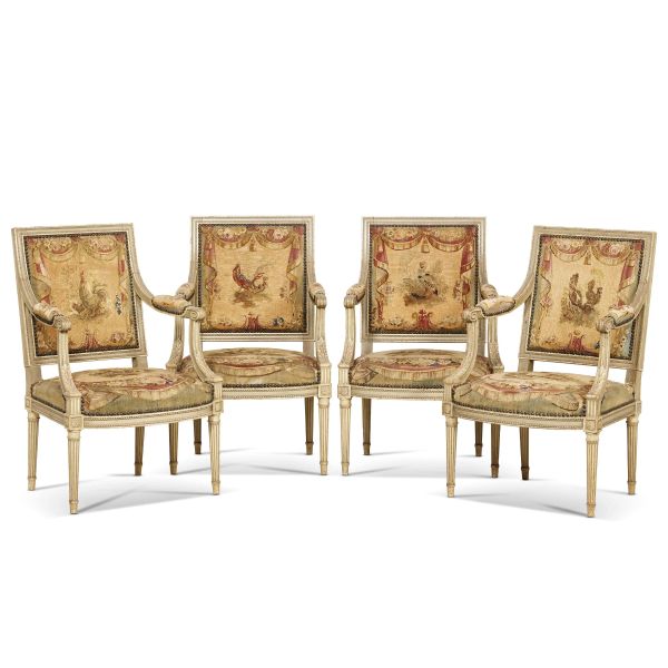 



FOUR NORTHERN ITALY ARMCHAIRS, LATE 18TH CENTURY