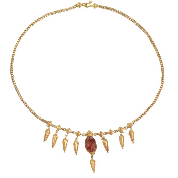 ARCHAELOGICAL STYLE NECKLACE IN 18KT YELLOW GOLD