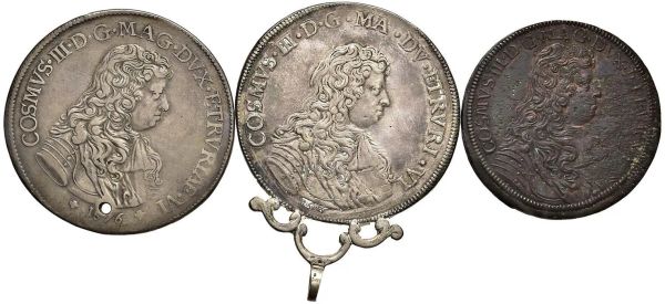 FIRENZE, COSIMO III DE&rsquo; MEDICI (1670-1723), TRE MONETE IN ARGENTO