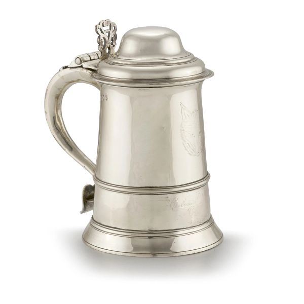 A STERLING SILVER TANKARD, LONDON, 1817