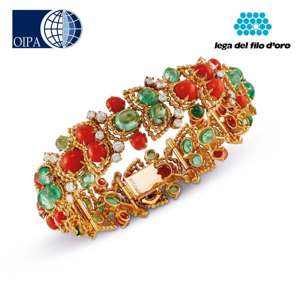 Bulgari - 



BULGARI MULTI GEM BRACELET IN 18KT YELLOW GOLD