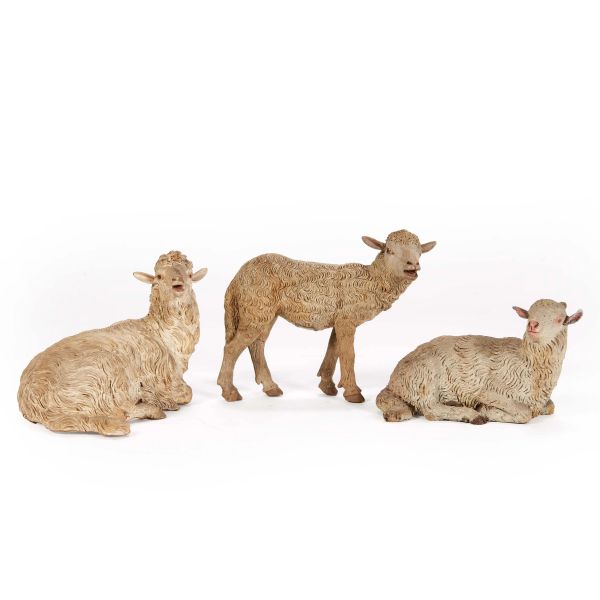 TWO SHEEP AND A LAMB, NAPLES, 18TH/19TH CENTURY