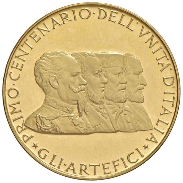 



MEDAGLIA IN ORO PER IL PRIMO CENTENARIO DELL&rsquo;UNITA&rsquo; D&rsquo;ITALIA (1862-1961) OPUS GIAMPAOLI