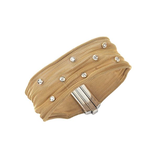 DIAMOND MESH BRACELET IN 18KT TWO TONE GOLD