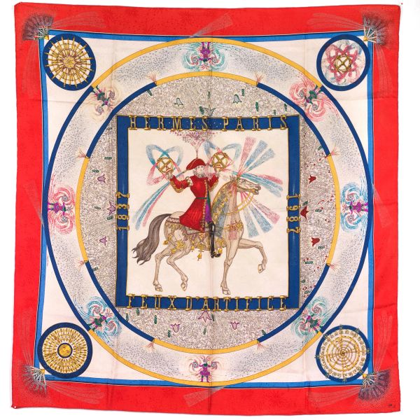 HERMES  “FEUX D’ARTIFICE” SILK SCARF