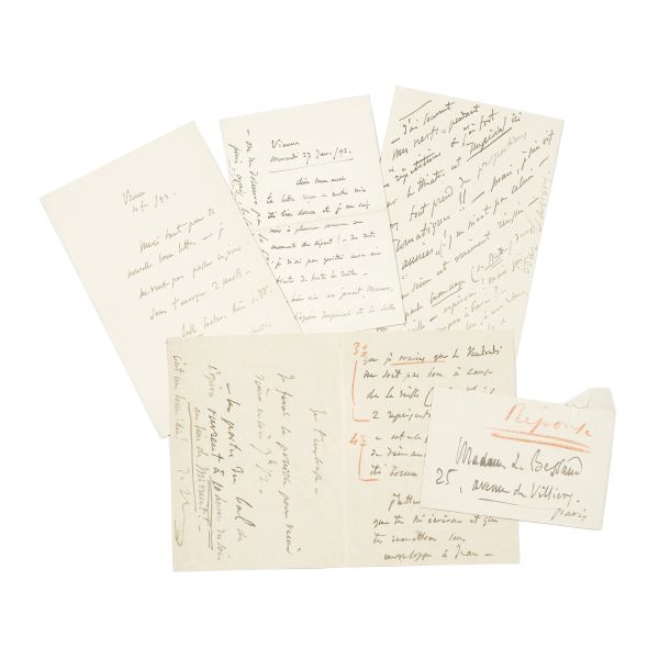 An interesting group of eight autographed letters by the great French composer