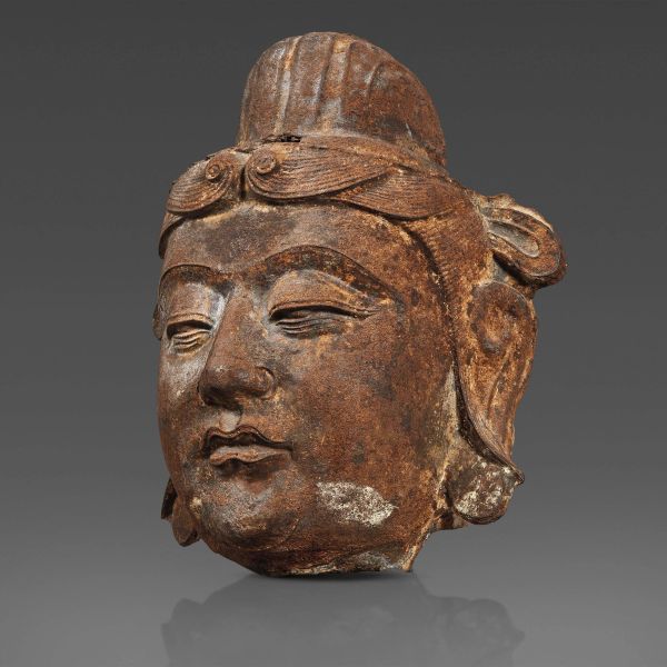 A BUDDHA HEAD, CHINA, YUAN-MING DYNASTY, 13TH-14TH CENTURIES