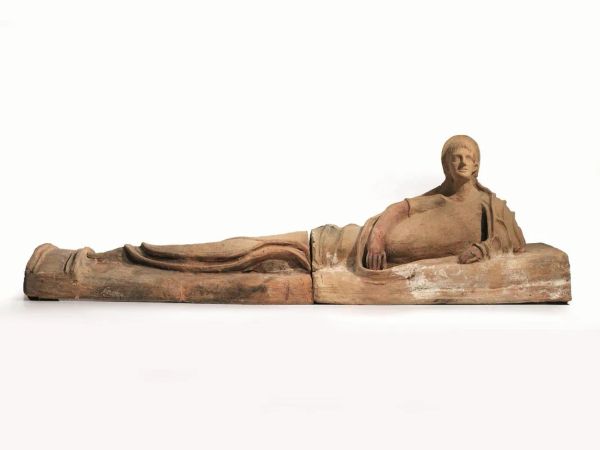  Raro coperchio di sarcofago etrusco 