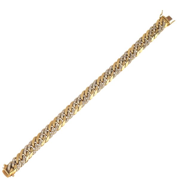 DIAMOND BOSSY CHAIN BRACELET IN 18KT TWO TONE GOLD