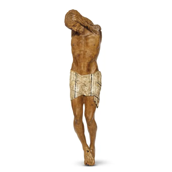 Tuscan school, late 15th century, crucifix, carved and painted wood