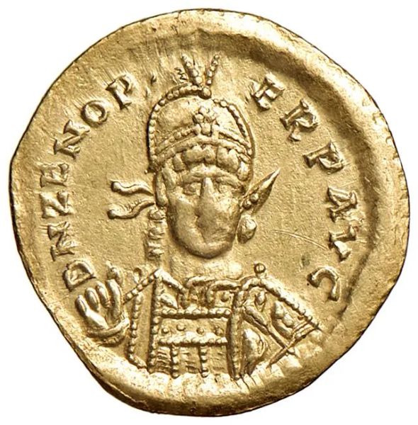 IMPERO ROMANO. ZENO (474-491). ZECCA DI COSTANTINOPOLI. SOLIDO