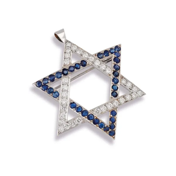 



STAR OF DAVID PENDANT/BROOCH IN 18KT WHITE GOLD