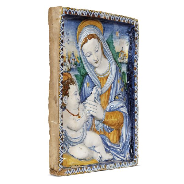 TARGA DEVOZIONALE, DERUTA, BOTTEGA DI GIACOMO MANCINI, SECONDA MET&Agrave; SECOLO XVII