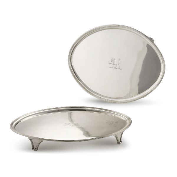 PAIR OF STERLING SILVER STANDS, LONDON, 1800, MARK OF TIMOTHY RENOU