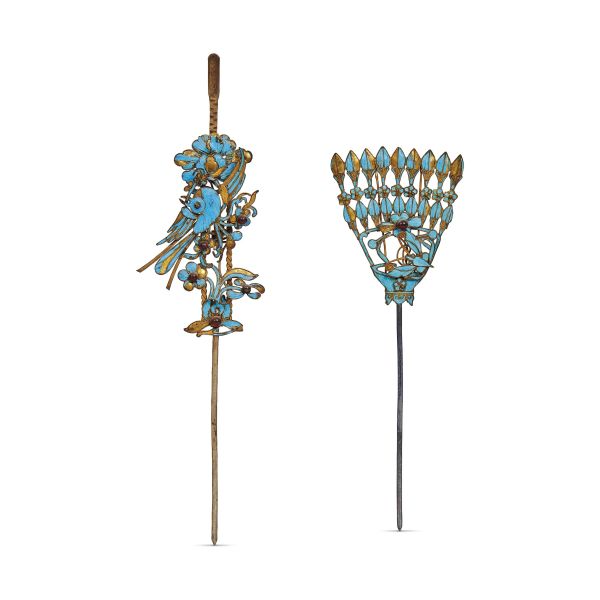 TWO HAIR CLIPS, CHINA, QING DYNASTY, 19TH CENTURY