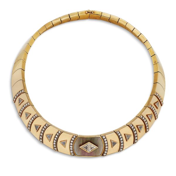 FASANO SEMI-RIGID DIAMOND NECKLACE IN 18KT YELLOW GOLD