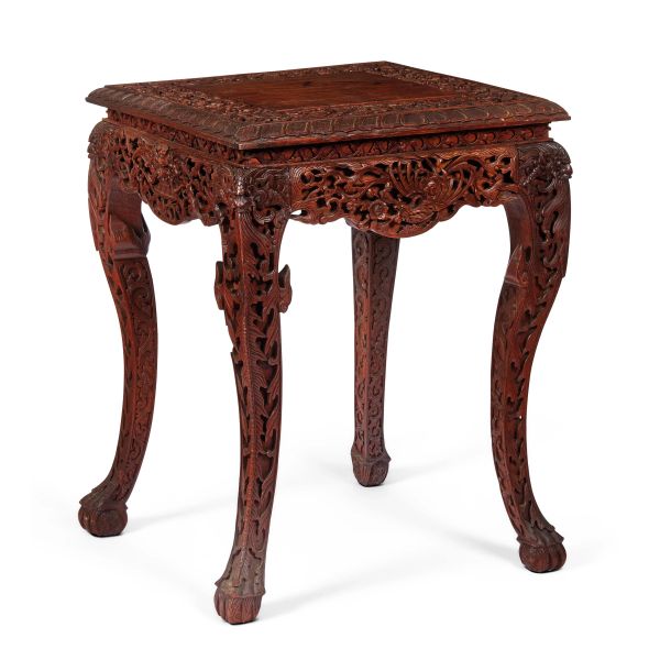 



A CARVED WOOD SIDE TABLE, CHINA, LATE QING DYNASTY, 19TH/20TH CENTURY