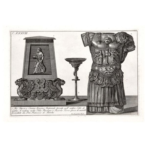 Roccheggiani, Lorenzo. Raccolta di cento tavole rappresentanti i costumi religiosi civili, e militari degli antichi Egiziani, Etruschi, Greci, e Romani. Roma, Raffaelli, 1804.