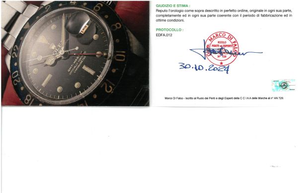 RARISSIMO ROLEX GMT MASTER GHIERA IN BACHELITE REF. 6542 N. 3980XX ANNO 1958