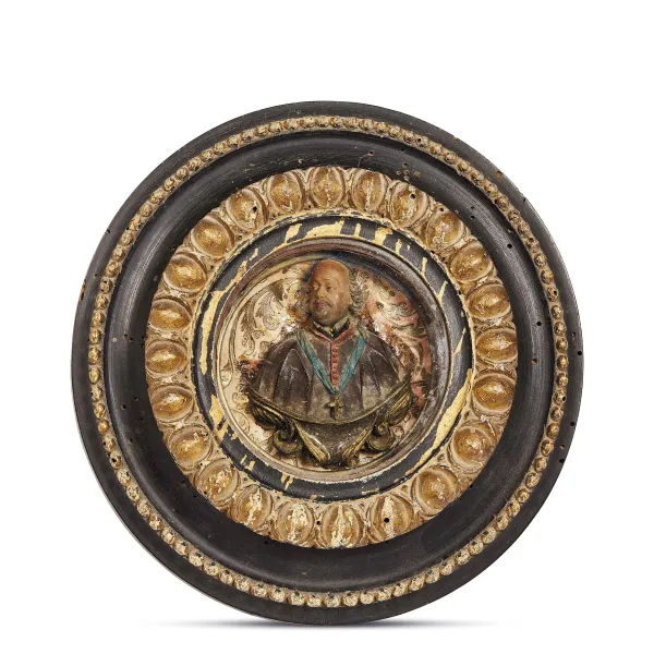 Attributed to Giovanni Francesco Pieri, portrait of a bishop, policromed wax