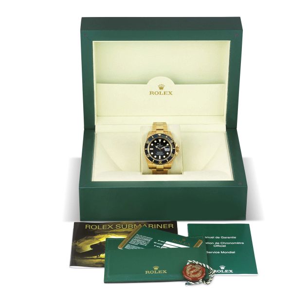 ROLEX SUBMARINER ORO GIALLO REF. 116618LN N. M5480XX ANNO 2009