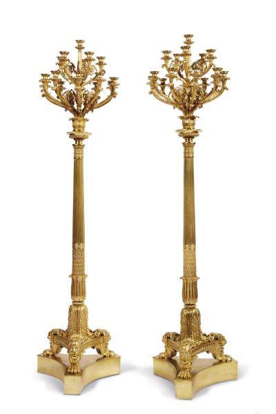 A PAIR OF MONUMENTAL TORCHÈRES, LONDON, 1830 CA.