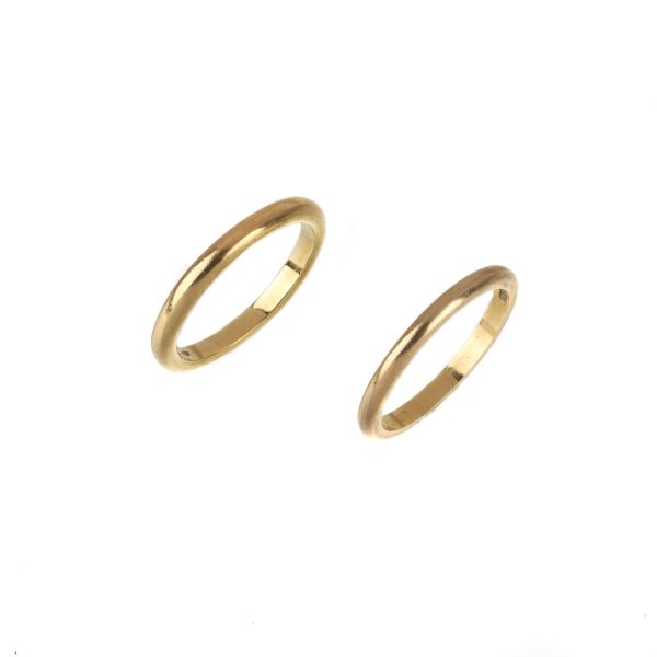 PAIR OF RINGS IN 18KT YELLOW GOLD