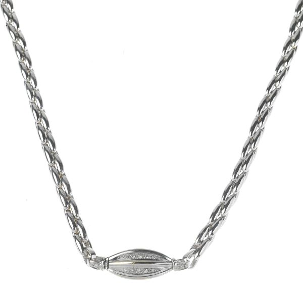 DIAMOND CHAIN NECKLACE IN 18KT WHITE GOLD