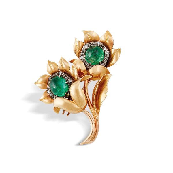 SPILLA DI DESIGN a forma di fiore con perle multicolori - design flower