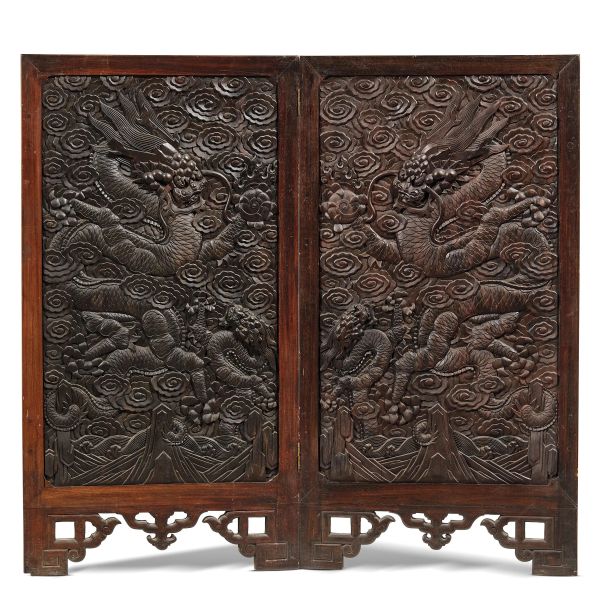 A SCREEN WITH TWO-PANEL , CHINA, QING DYNASTY, 19TH CENTURY