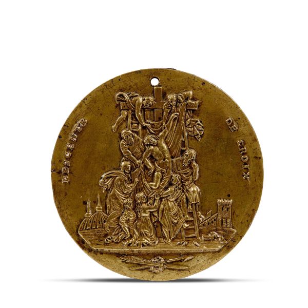 



France, 19th century, Deposition, gilted bronze