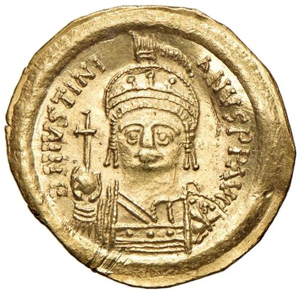 BISANZIO. GIUSTINIANO I (525-565). ZECCA DI ROMA. SOLIDO