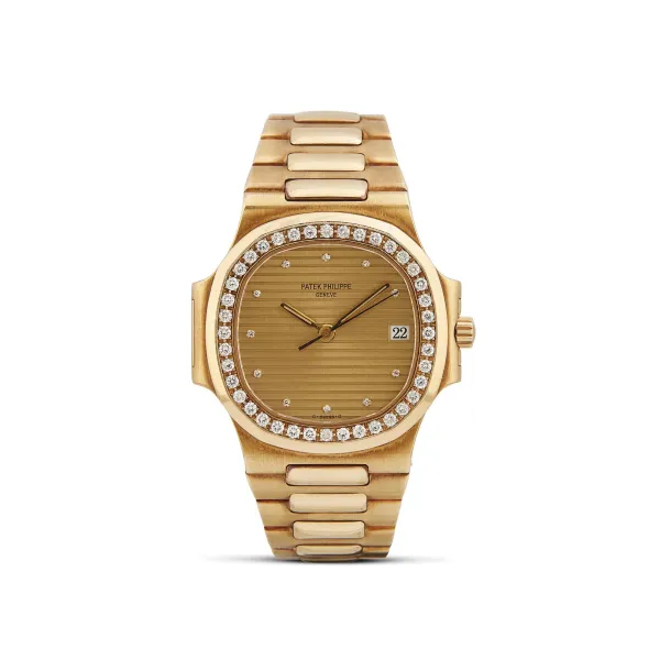 Patek Philippe - PATEK PHILIPPE NAUTILUS GILT DIAL REF. 3800/3 N. 29056XX YELLOW GOLD WRISTWATCH, 1993