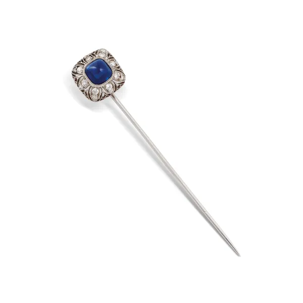 



BLACK, STARR &amp; FROST CAMBODIAN SAPPHIRE PIN IN PLATINUM