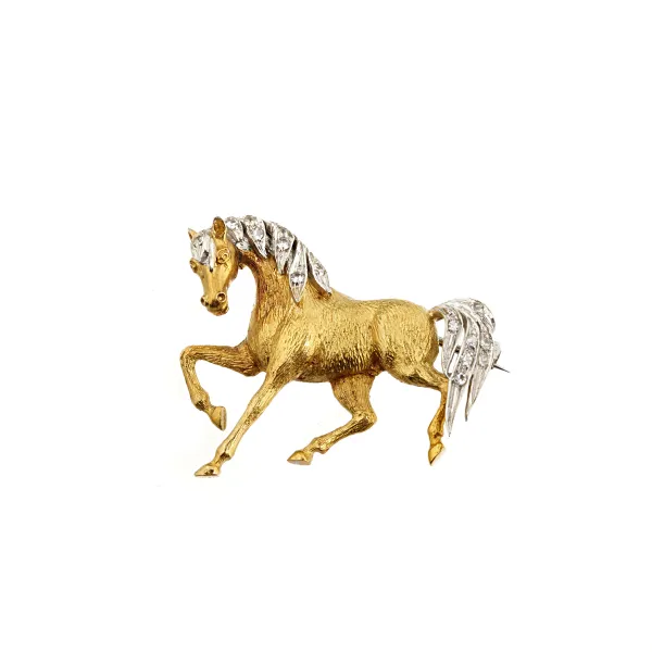 



HORSE-SHAPED BROOCH IN 18KT TWO TONE GOLD