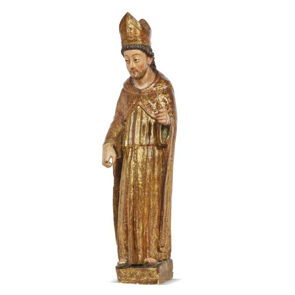 



Spanish carver, late 15th century, Saint bishop, polychromed and golden wood 