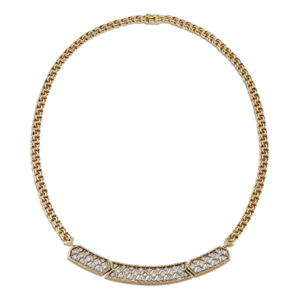 MARIO BUCCELLATI DIAMOND NECKLACE IN 18KT TWO TONE GOLD