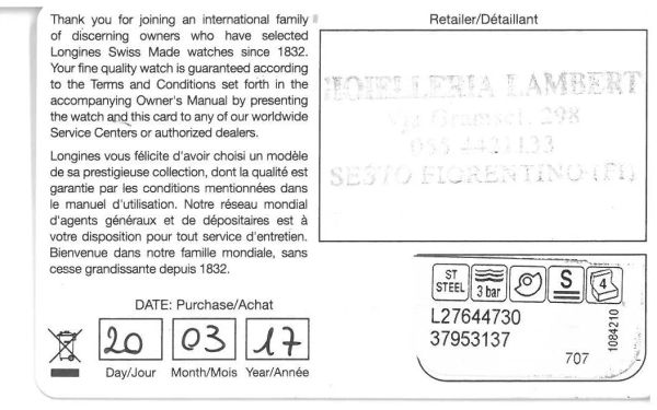 LONGINES SAINT IMIER COLLECTION REF. L2.764.4 CALENDARIO COMPLETO RETROGRADE ANNO 2017