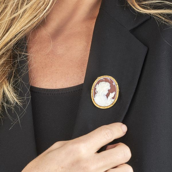 SPILLA/PENDENTE CON CAMMEO