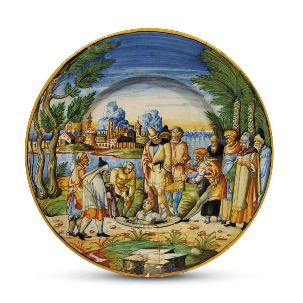 



A DISH, URBINO, WORKSHOP OF GUIDO DURANTINO, CIRCA 1550-1570