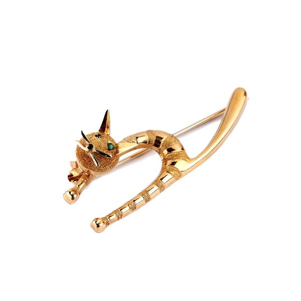 



CAT-SHAPED BROOCH IN 18KT YELLOW GOLD